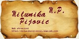Milunika Pijović vizit kartica